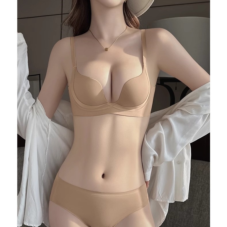 Bộ Đồ Lót Nâng Ngực Mềm Mại Không Đường May Thoải Mái Dành Cho Nữ