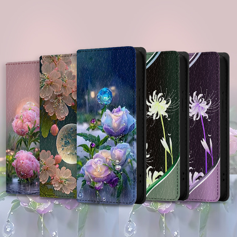 Ốp Điện Thoại Da In Họa Tiết Hoa Cổ Điển Cho Samsung Note 10 + 20 Ultra S24 Pro S23 FE