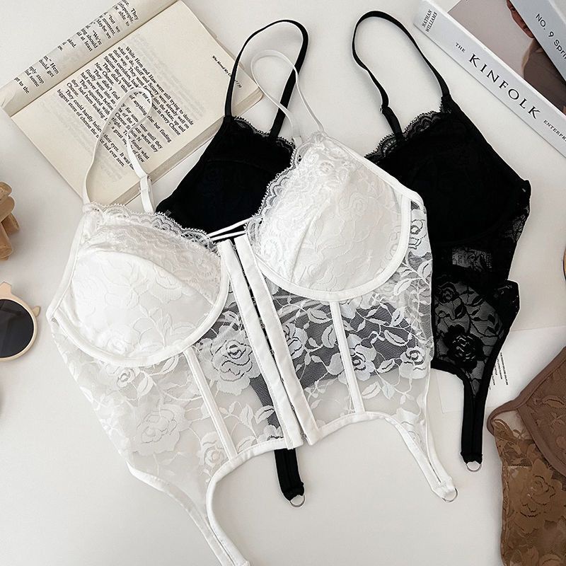 (HÀNG CHUẨN) Áo bra  ren hoa áo 2 dây có mút ngực kiểu croptop sang chảnh