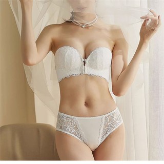 Set Áo Lót Ren Không Dây Nâng Ngực + Quần Lót Thời Trang Nữ