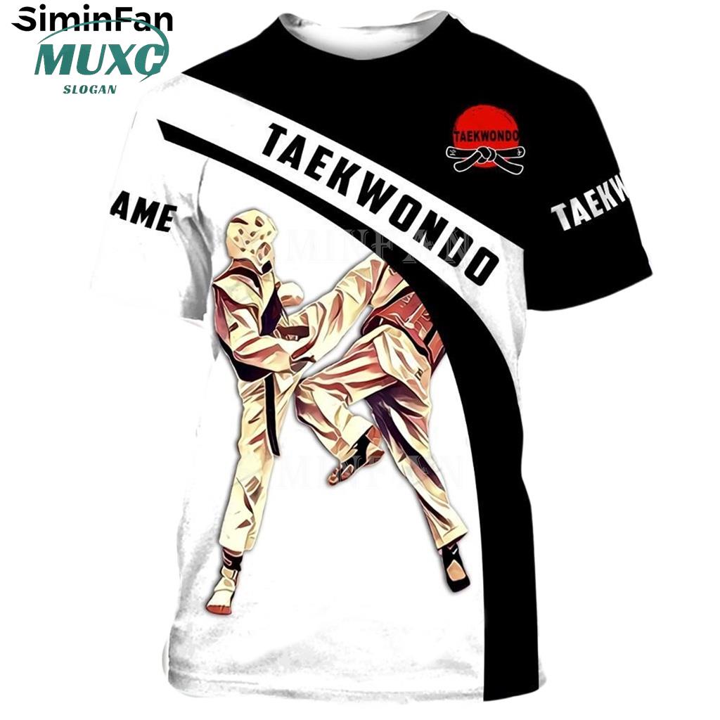 [Tên & Số tùy chỉnh miễn phí] Taekwondo Đỏ Đen 3D In Nam Unisex Bông Tai Kẹp Áo Dạo Phố Nữ (3 màu)