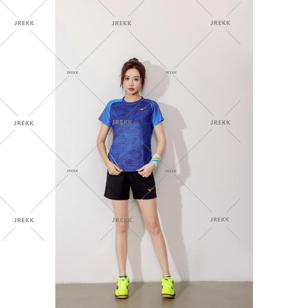 Bộ đồ bóng bàn Mizuno mới 2024, thoáng khí, khô nhanh, Quần áo thể thao bóng chuyền ngắn tay nam và nữ