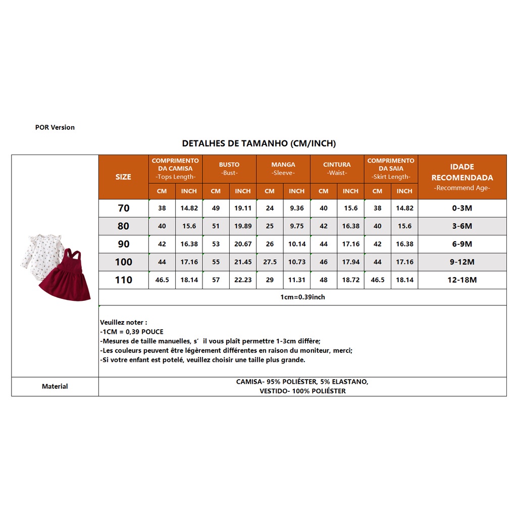 Mô tả Bộ Váy Cho Bé Mikroo Baju Cho Bé Gái 0-24 Tháng 2PICS Cotton-Polyester Phối Vải In Hoa Body + Đầm Công Chúa Màu Đỏ Trơn Mặc Thường Ngày - 1