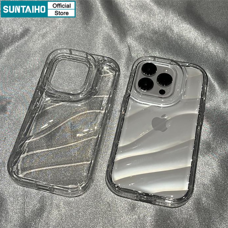 Ốp lưng iPhone Suntaiho trong suốt lượn sóng