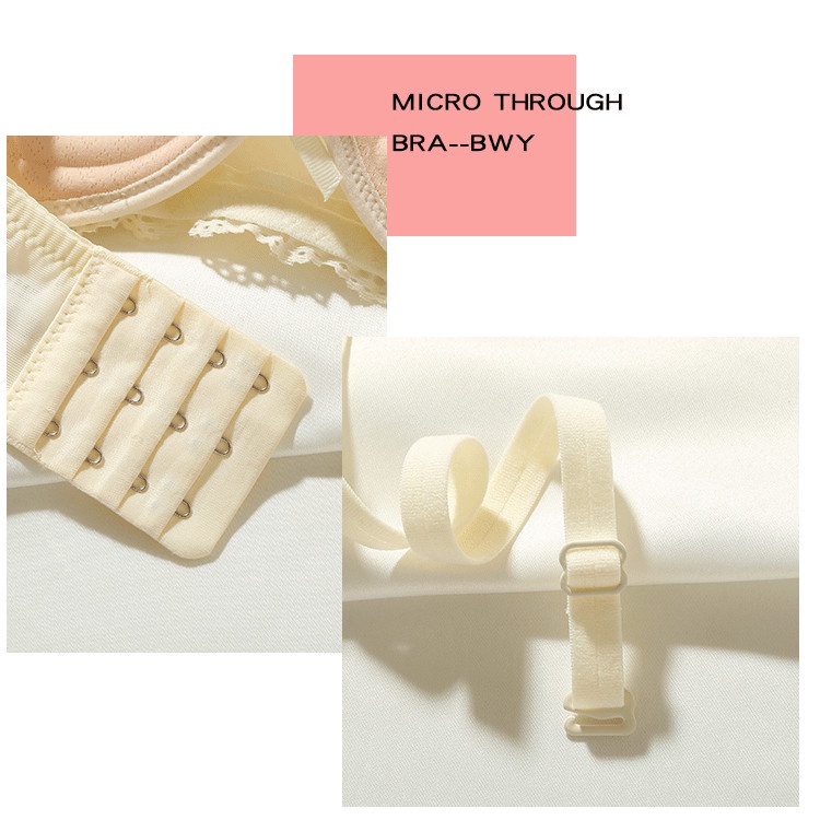 Set Áo Ngực + Quần Lót Ren Thêu Hoa Cúp 3 / 4 Nâng Ngực Quyến Rũ Cho Nữ