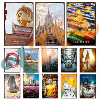 YZFQ Bangkok Thành Phố Pattaya Biển Hiệu Kim Loại Vintage Poster Nhà Cửa Hàng Lắp Du Lịch Tùy Chỉnh Mảng 8 X 12 Inch