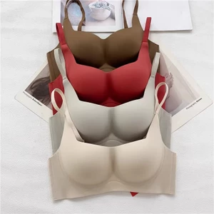 Áo Lót Nâng Ngực Màu Trơn Không Gọng Không Đường May Chống Chảy Xệ Size s-xl Đơn Giản Thoải Mái Cho Nữ