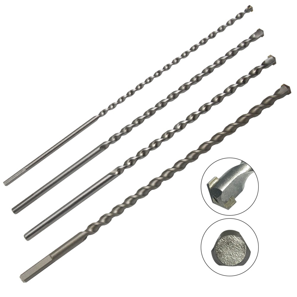 Mũi Khoan Bê Tông Dài 300mm Trục Tam Giác 6 8 10 12 16mm Chuyên Dụng