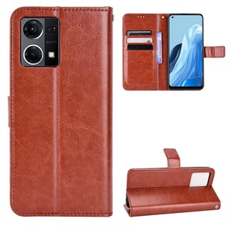 Bao Da pu Điện Thoại Nắp Lật Kèm Ngăn Đựng Thẻ Cho oppo reno7 reno8 4g oppo reno 7 8 4g