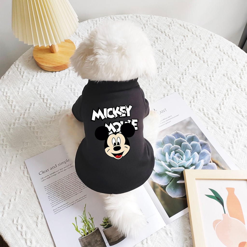 Áo nỉ có mũ trùm đầu in hình chó nhỏ và vừa S-2XL mùa thu đông thời trang