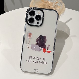 Work Little Black Cat Ốp Điện Thoại Mềm Cho iPhone 17 Pro Max 17 Air 16 Plus 15 14 13 12 11 Pro Max X XS XR Ốp Lưng Bảo Vệ Toàn Diện Vỏ Mềm Chống Sốc