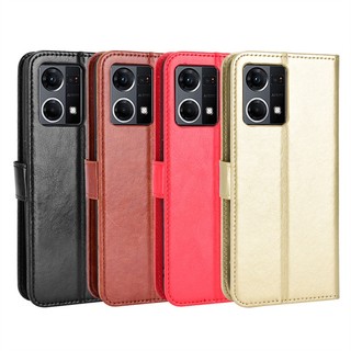 Bao Da pu Điện Thoại Nắp Lật Kèm Ngăn Đựng Thẻ Cho oppo reno7 reno8 4g oppo reno 7 8 4g