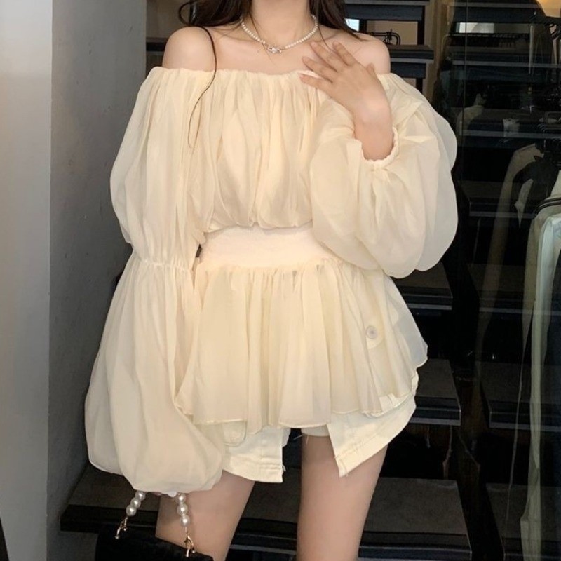 elise ( Có SẵnGiao ngay)Thời Trang Pháp Một Vai Nữ Xuân Thu 2024 Phong