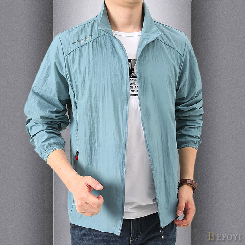 Mô tả Quần áo chống nắng dài tay nam Ice Silk Phiên bản Hàn Quốc Nhanh khô xám Plus Size WW009 - 6