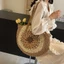 Phiên bản Hàn Quốc ins Túi dệt tay đơn giản Mori Series Túi rơm dung tích lớn Một vai Đi biển đeo chéo di động