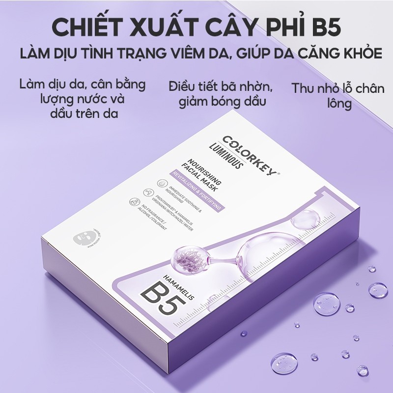 Mô tả Combo 10 Mặt Nạ Giấy COLORKEY  Cấp Ẩm Luminous Vitamin B5 Facial Mask 25mlx10 - 2