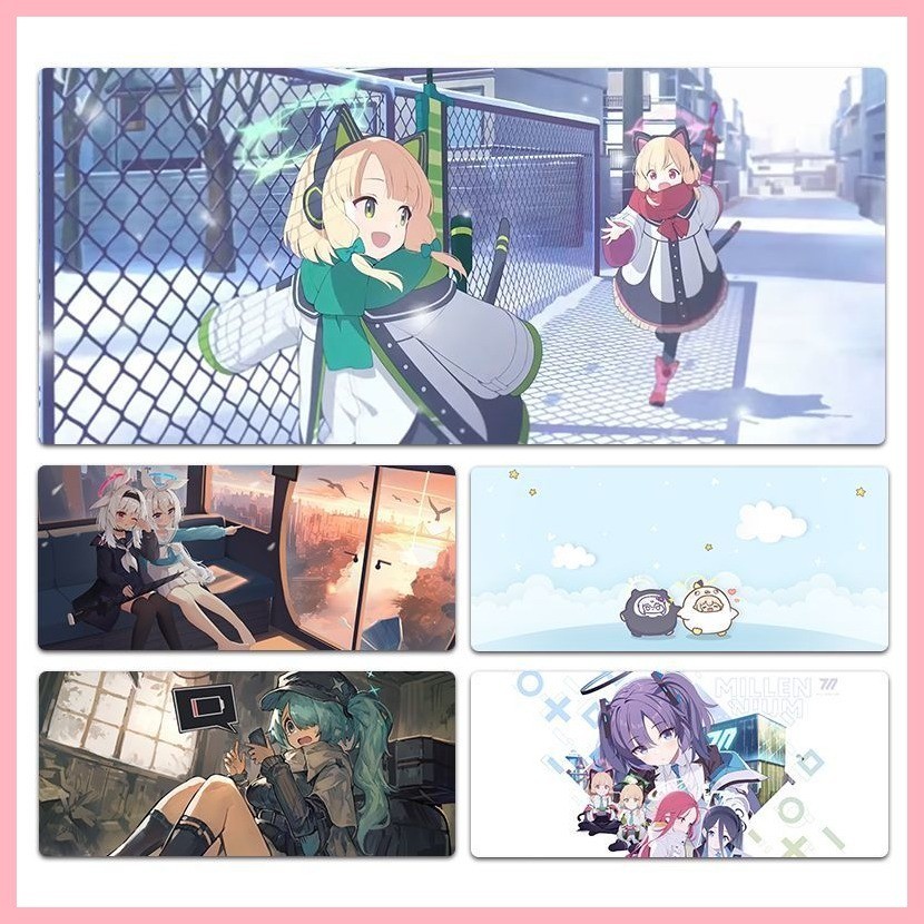 Blue Archive Takanashi Hoshino Sunaokami Shiroko Sorasaki Hina Izayoi Nonomi Blue File Mouse Pad Cô gái quá khổ Dễ thương Anime nhỏ dày Seaming Máy tính để bàn Pad Tùy chỉnh