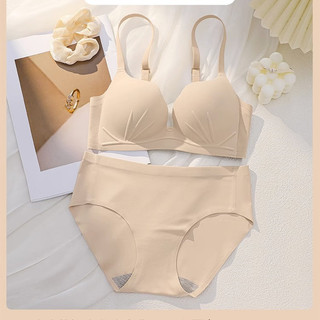 Bộ Áo Ngực Đơn Giản Nữ Push Up Áo Ngực Thoải Mái Liền Mạch Thanh Niên Cô Gái Bralette Thân Thiện Với Da Không Dây Quần Lót Nữ Quần Lót