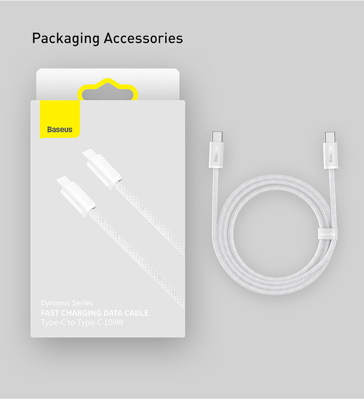 Mô tả Dây cáp sạc nhanh PD Baseus 100W từ Type-C sang Type-C tiện dụng cho iP15 Mac Pro iPad Xiaomi Samsung S23 - 12