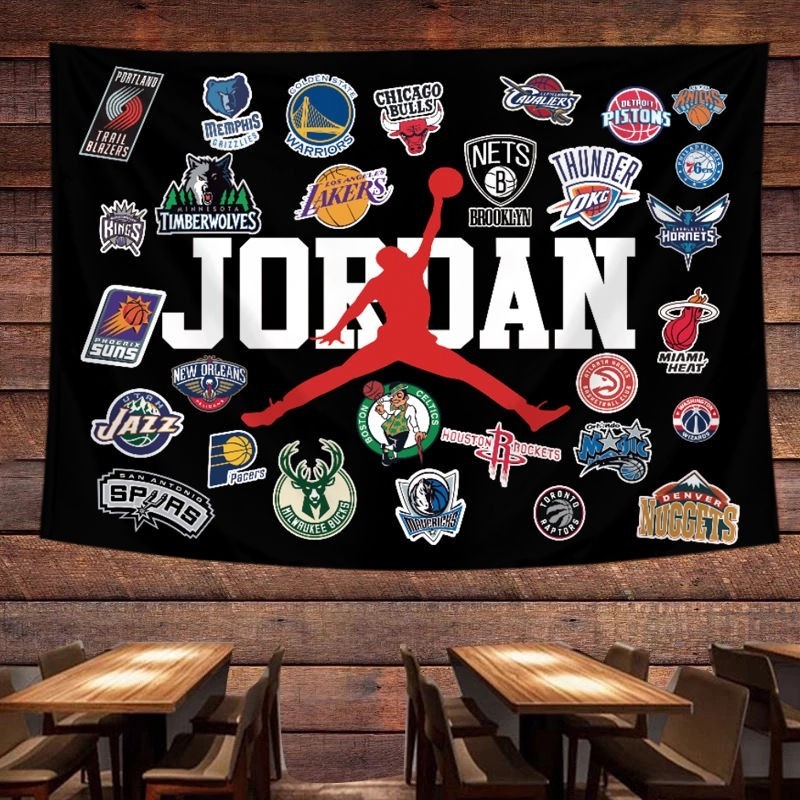 Vải Treo Trang Trí Phòng Tường Tidal Thương Hiệu Treo Logo NBA Đội Bóng ...