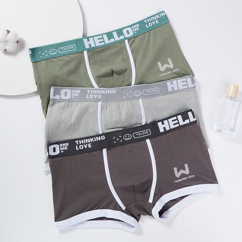Mô tả Ecmln Quần Lót Boxer cotton Thoáng Khí In Chữ Phối Màu Tương Phản Thời Trang Cho Nam - 6