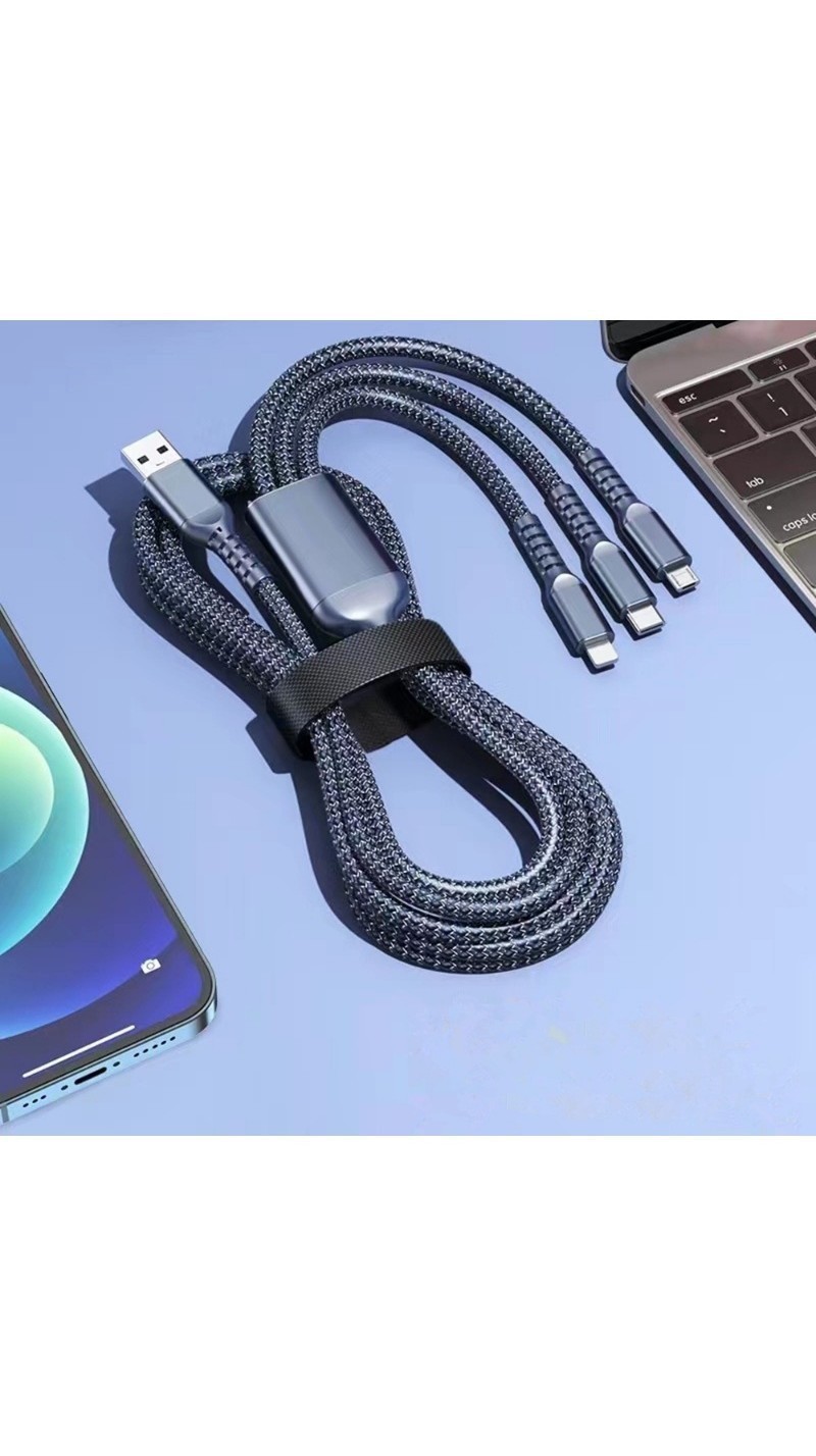 Mô tả Cáp sạc siêu tốc 100W 3 trong 1 6A Micro USB Type C Cáp dữ liệu cáp Type-C - 2