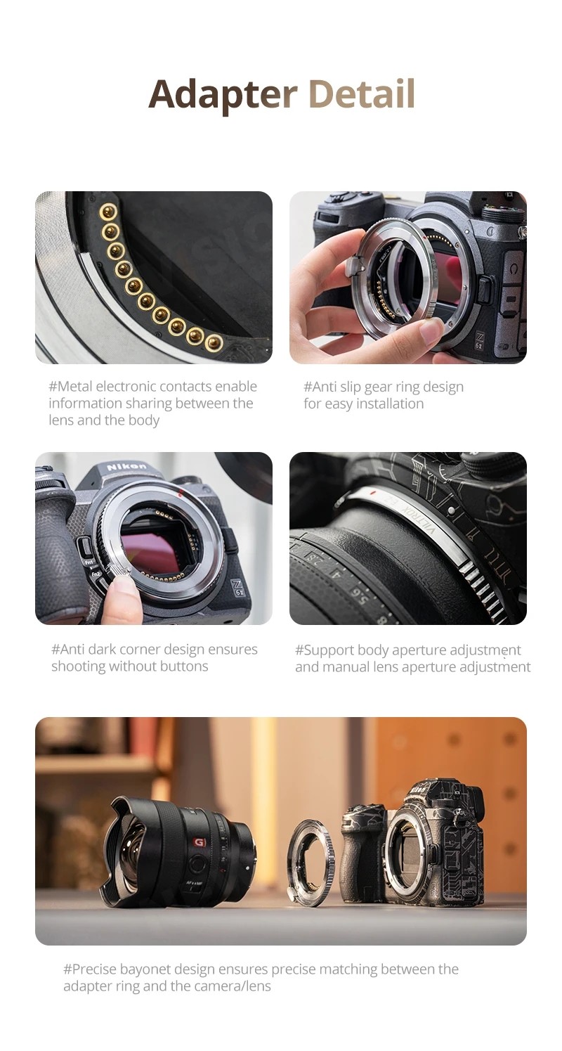 Viltrox E-Z AF Lens mount Adapter Cho Sony E-mount Lens Adapter Nikon Z ...