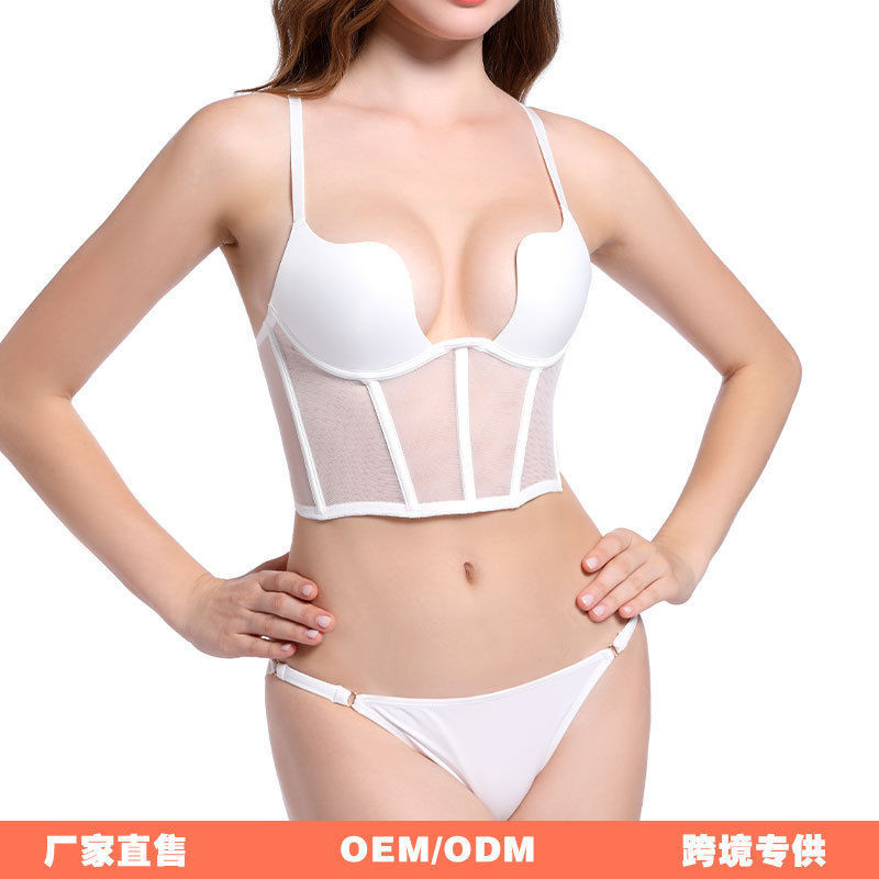 Pháp Xương Cá Vest Phong Cách Có Thể Mặc Bên Ngoài Áo Ngực Mỏng Phong Cách Lớn Ngực Thể Hiện Nhỏ Nhận Ngực Ngăn Ngừa Chảy xệ Quần Lót Gợi Cảm Nữ