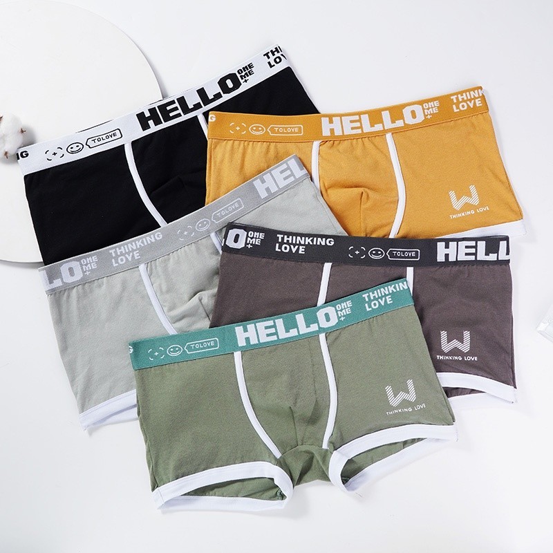 Mô tả Ecmln Quần Lót Boxer cotton Thoáng Khí In Chữ Phối Màu Tương Phản Thời Trang Cho Nam - 4