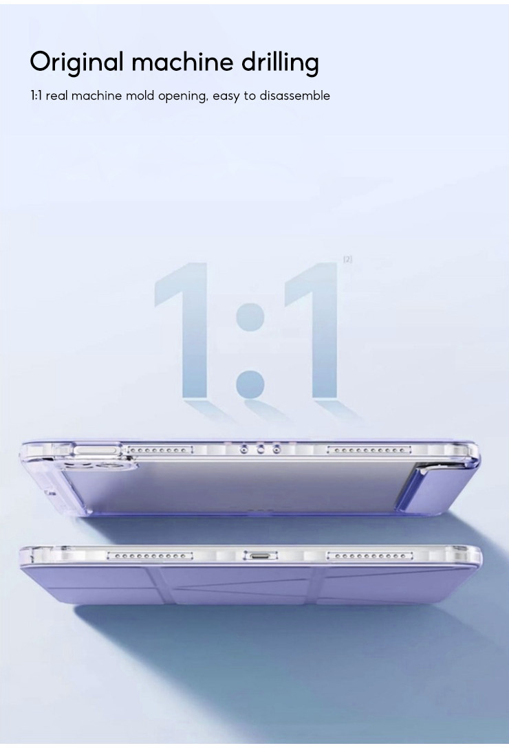 Mô tả Tbtic Cho iPad Có Giá Đỡ Bút Chì Air 7 M3 2025 6 Pro 11 2024 Air 5 4 10.9 11th A16 10th 9th 8th Gen 7th 10.2 6th 5th 9.7 Mini 6 Ốp Lưng Trong Suốt - 11
