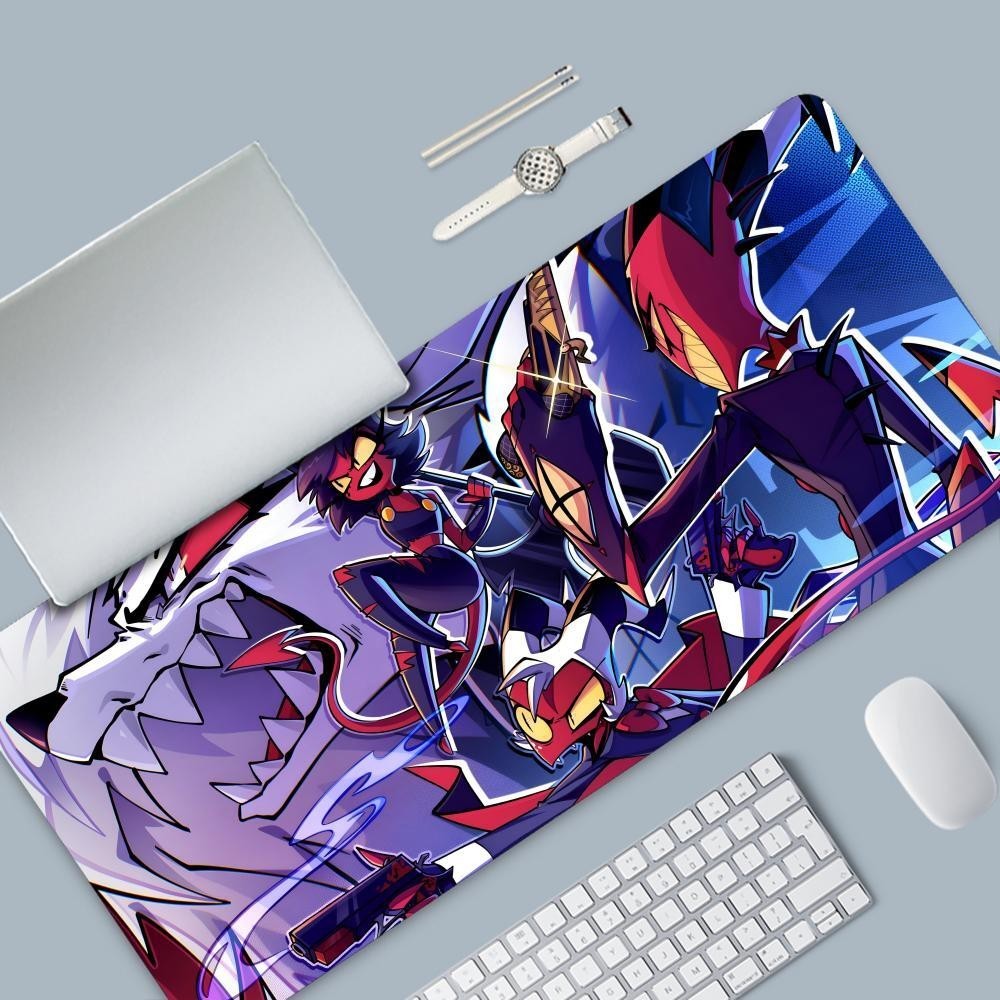 Helluva Boss Mousepad Chuột Chơi Game Lớn Miếng Lót LockEdge Dày Bàn Phím Máy Tính Bàn Để Bàn Thảm