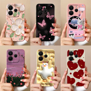 Vỏ Thiết Kế Mới Cho Redmi Note 14 4G 5G Thời Trang Giả Tưởng Bướm Tím Bảo Vệ Silicon Mềm TPU Vỏ Điện Thoại Cho RedmiNote14 4G 5G Siêu Mỏng Case Capa