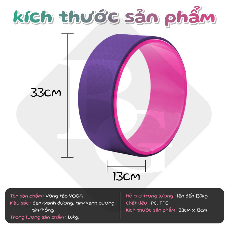 Mô tả BG-Vòng Tập Yoga, Vòng Yoga Pilates Nhựa ABS Tập Lưng Cao Cấp Chính Hãng Yoga Wheel - 7
