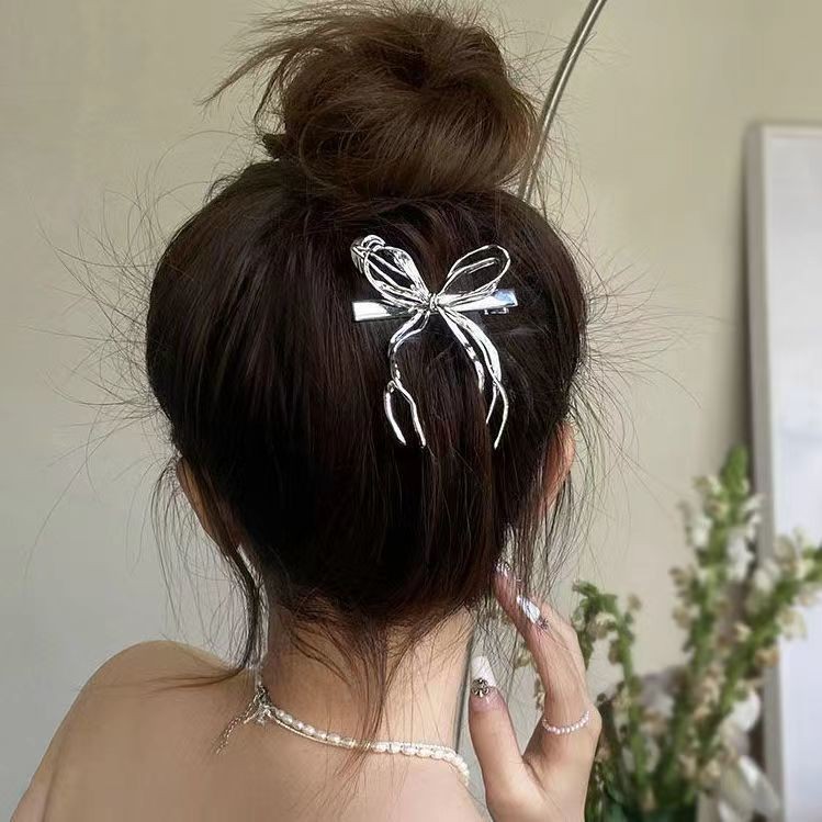 Nơ Kẹp Tóc Kim Loại Thời Trang Kẹp Tóc Nữ YK2 Kẹp Bên