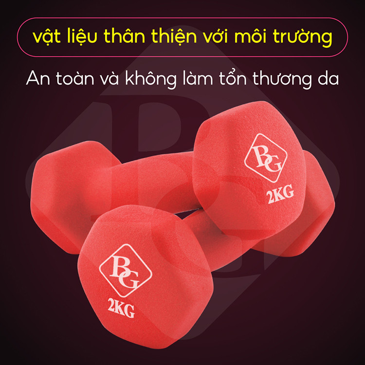 Mô tả BG - Tạ tay (1chiếc ) có từ 1kg - 5kg - Tạ đặc ruột bọc cao su nhám đủ cân chỉ việc tập - 2