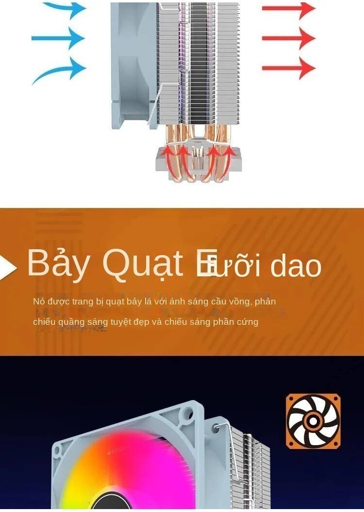 AIGO ice400se không khí CPU Cooler Quạt làm mát yên tĩnh thông gió 4 ...