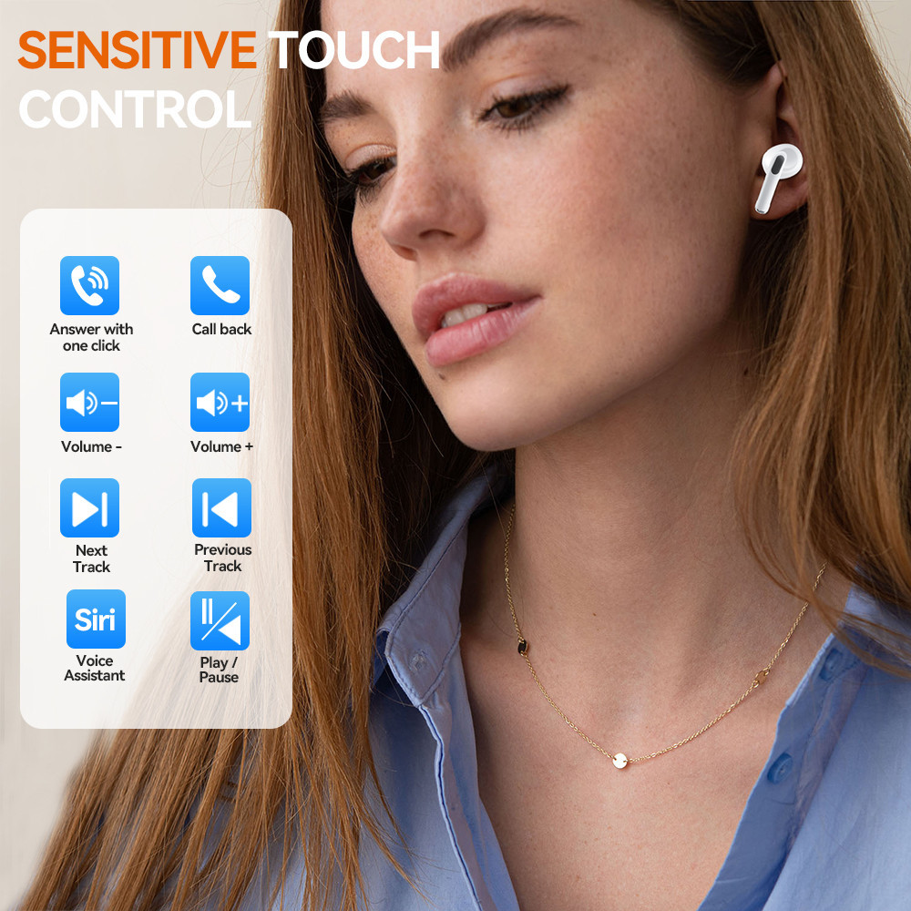 Mô tả 【Free Gift】Tai nghe không dây GOOJODOQ Bluetooth 5.3 có micrô tích hợp Giảm tiếng ồn âm thanh chất lượng cao IPX5 kín nước - 4