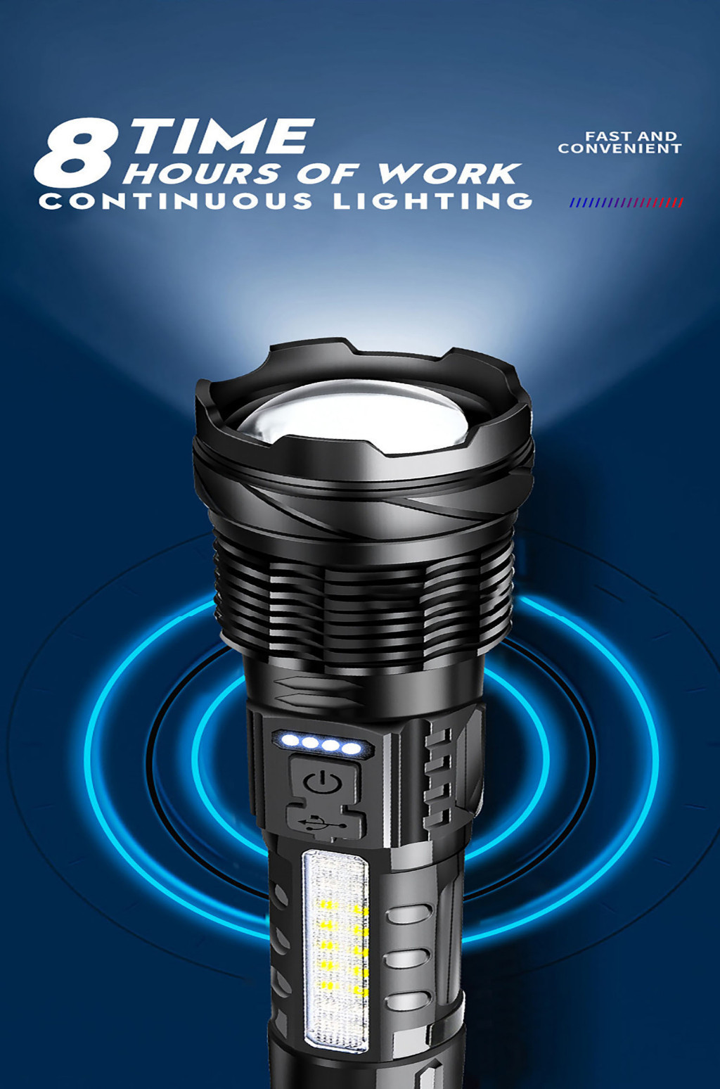LED Tactical Flashlights Type-C Rechargeable Brightest Clip-on ...
