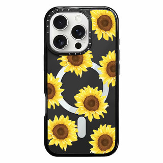 CaseTIFY Hoa Hướng Dương Minh Họa Không Dây Sạc Từ Tính Cho Iphone11 12 13 14 15 16 Pro Max Cover 15 16 PLUS Silicone Mềm Trong Suốt Cản Vỏ Chống Sốc