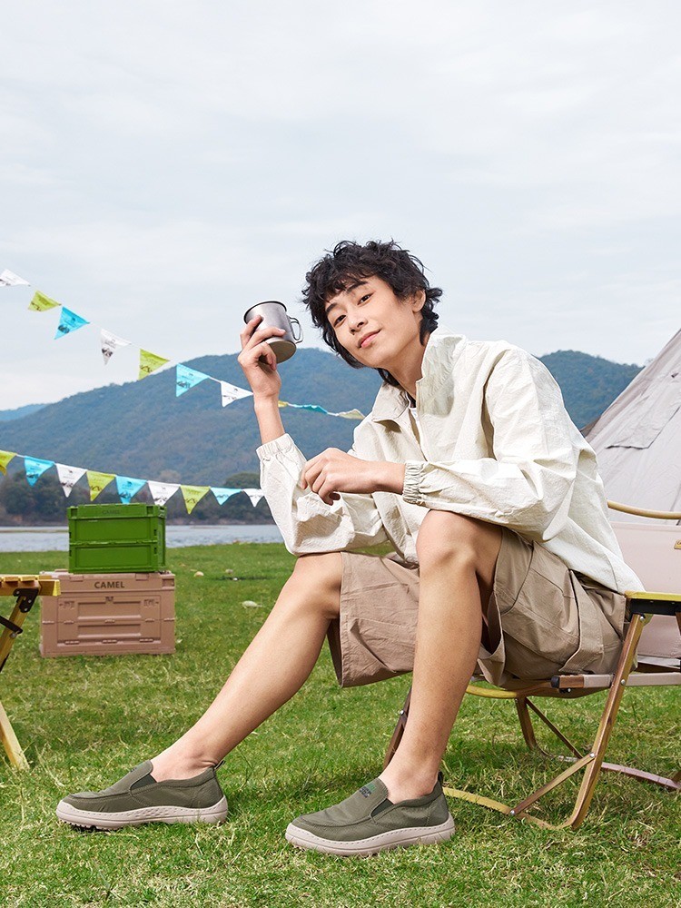 Mô tả Camel Giày ngoài trời nam lười biếng nhẹ nhàng nam vải đệm mềm - 4