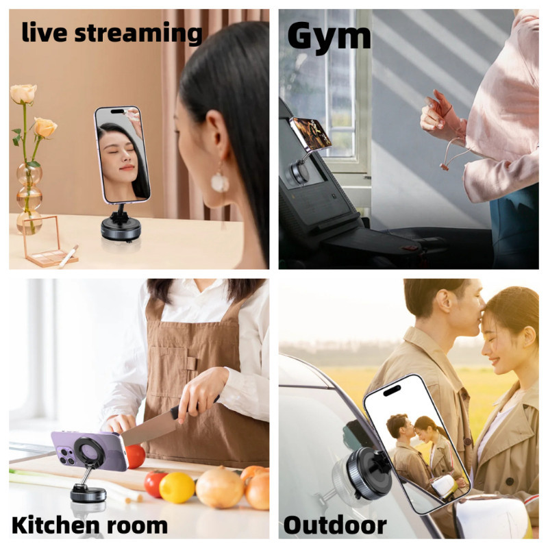 [Sẵn sàng] Giá đỡ điện thoại ô tô từ tính Xoay 360 độ Giá đỡ điện thoại có thể gập lại Cốc hút Điều hướng ô tô Giá đỡ điện thoại Giá đỡ chống rung