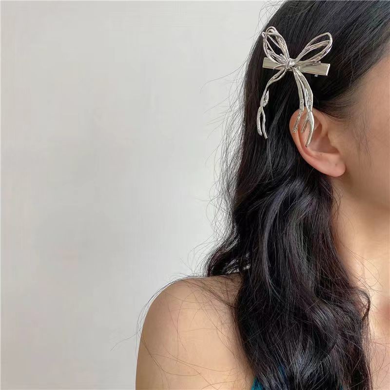 Nơ Kẹp Tóc Kim Loại Thời Trang Kẹp Tóc Nữ YK2 Kẹp Bên