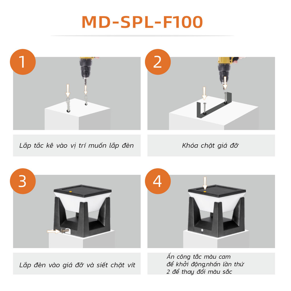 Mô tả Đèn Trụ Cổng Năng Lượng Mặt Trời MODI SOLAR, Đèn LED Hàng Rào Sân Vườn Ngoài Trời Chống Nước - 10