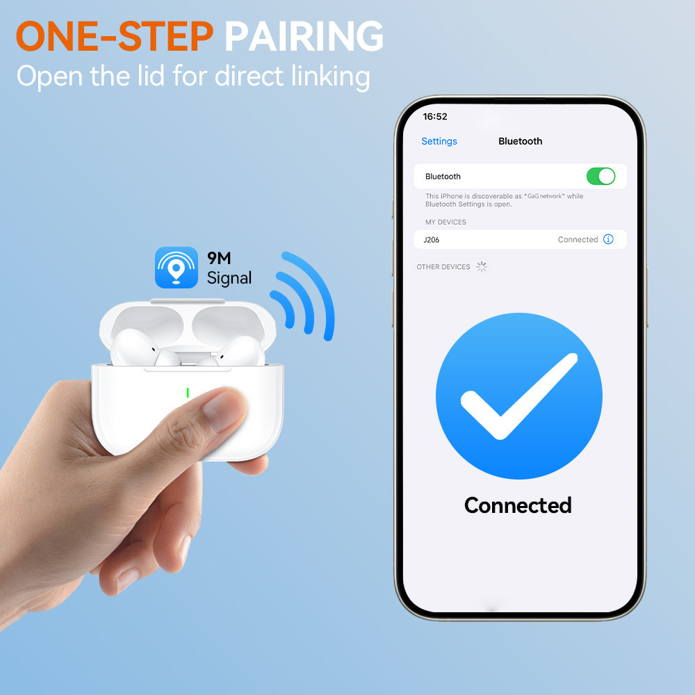 Mô tả 【Free Gift】Tai nghe không dây GOOJODOQ Bluetooth 5.3 có micrô tích hợp Giảm tiếng ồn âm thanh chất lượng cao IPX5 kín nước - 5
