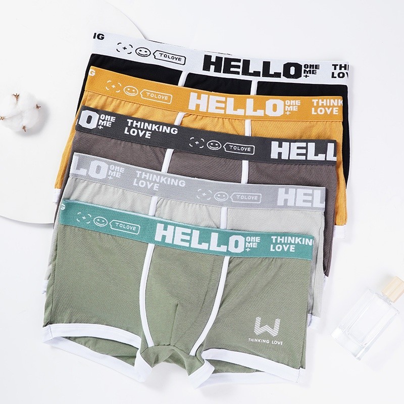 Mô tả Ecmln Quần Lót Boxer cotton Thoáng Khí In Chữ Phối Màu Tương Phản Thời Trang Cho Nam - 3