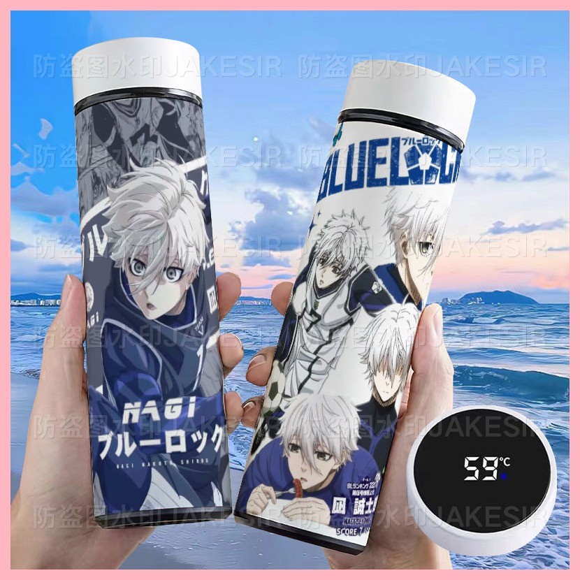 Bình chân không KHÓA XANH Isagi Yoichi Bachira Meguru Kunigami Rensuke Chigiri Hyoma BLUE Nhà tù nagi Ngoại vi Thông minh Bình chân không dành cho học sinh Thông minh Đo nhiệt độ Giá trị cao Hiển thị nhiệt độ Nước Cốc thép không gỉ 304