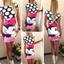 Đầm Mini Bodycon In Hình Thời Trang Lụa Sữa Giữa Dài Cổ Tròn