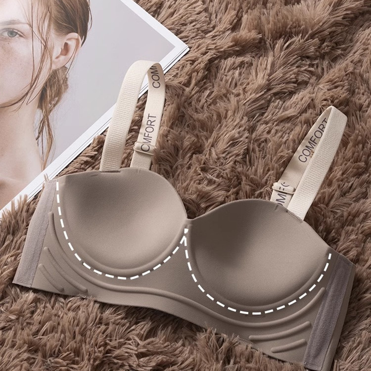 [Giao hàng nhanh] Áo ngực nữ nâng ngực nhỏ liền mạch 3 / 4 Đồ lót cốc dày có thể điều chỉnh Bọt biển mềm mại không dây Áo ngực bé gái trẻ