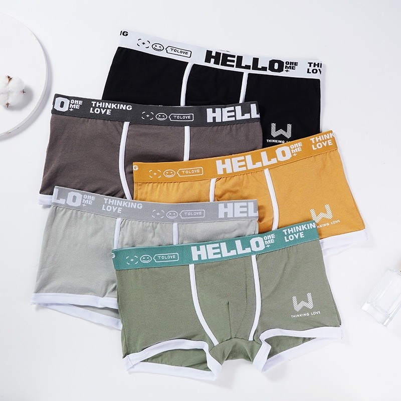 Mô tả Ecmln Quần Lót Boxer cotton Thoáng Khí In Chữ Phối Màu Tương Phản Thời Trang Cho Nam - 2