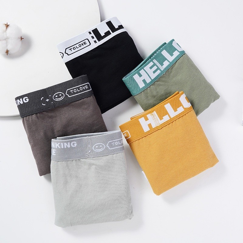 Mô tả Ecmln Quần Lót Boxer cotton Thoáng Khí In Chữ Phối Màu Tương Phản Thời Trang Cho Nam - 8